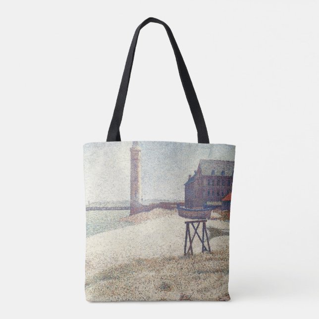 Hospice and Lighthouse, Honfleur by Georges Seurat Tote Bag (Back)