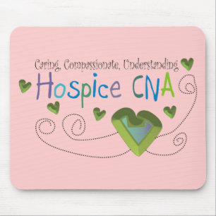 Hospice CNA Green Hearts Mouse Pad
