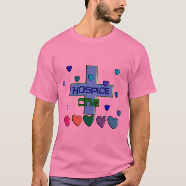 Hospice CNA Multi Hearts Design T-Shirt (Front)