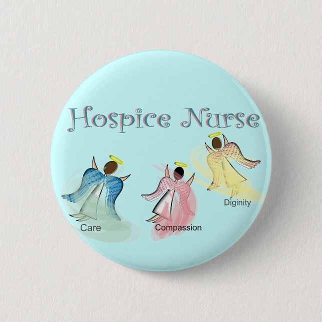 Hospice Nurse 3 Angels Design 6 Cm Round Badge (Front)
