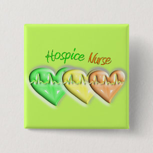 Hospice Nurse 3D Hearts 15 Cm Square Badge