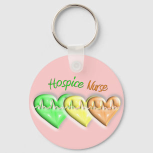Hospice Nurse 3D Hearts Key Ring