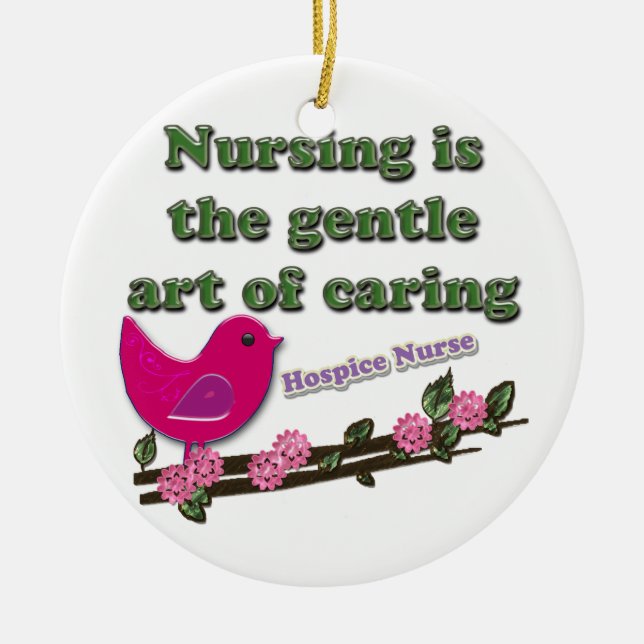 Hospice Nurse Ceramic Tree Decoration (Front)