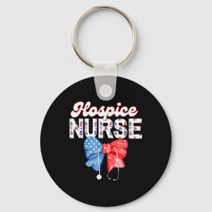 Hospice Nurse, Coquette Bow Stethoscope,4th Of Jul Key Ring