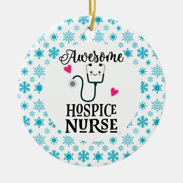 Hospice Nurse Gift Ceramic Tree Decoration (Front)