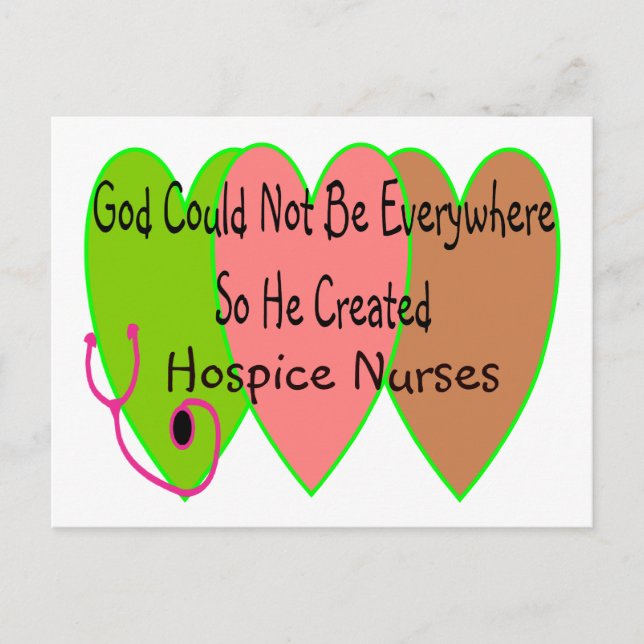 Hospice Nurse "God Could Not Be Everywhere" Postcard (Front)