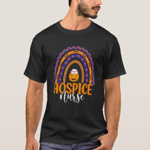 Hospice Nurse Halloween Pumpkin Rainbow Hospice Nu T-Shirt