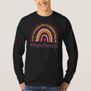 Hospice Nurse Leopard Rainbow Nurse's Week T-Shirt