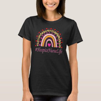 Hospice Nurse Leopard Rainbow Nurse's Week T-Shirt