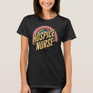 Hospice Nurse Leopard Rainbow Registered Nurse Gra T-Shirt