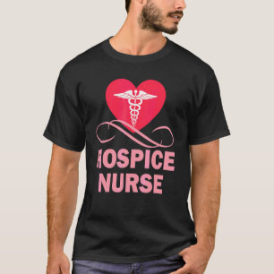 Hospice Nurse Love Heart Print Cute Idea Emergency T-Shirt