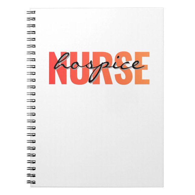 Hospice Nurse Modern Typography Notebook (Front)