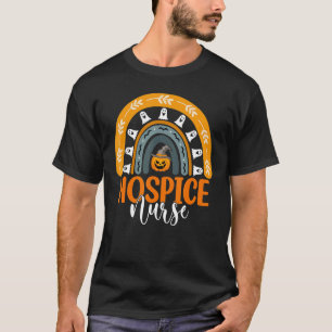 Hospice Nurse Nursing Rainbow Halloween Pumpkin Co T-Shirt
