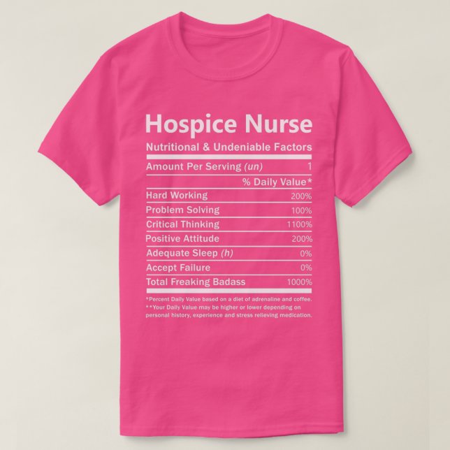 Hospice Nurse Nutritional And Undeniable Factors G T-Shirt (Design Front)