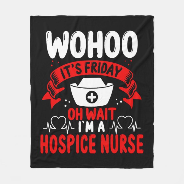 Hospice Nurse Squad Stethoscope Hospice Nursing Fleece Blanket (Front)