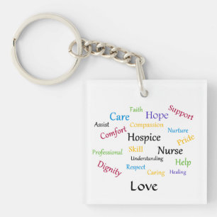 Hospice Nurse Square Key Chain