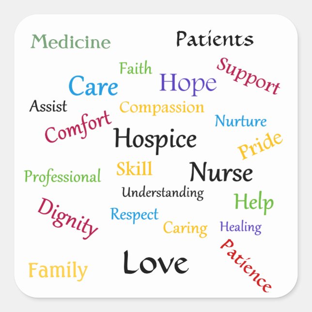 Hospice Nurse Square Stickers (Front)
