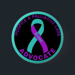 Hospice & Palliative Care Ribbon Black Button<br><div class="desc">Hospice & Palliative Care Ribbon Black Button for awareness and support for people who are in and need hospice & palliative care.</div>