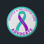 Hospice & Palliative Care Ribbon White Button<br><div class="desc">Hospice & Palliative Care Ribbon White Button for awareness and support for people who are in and need hospice & palliative care.</div>