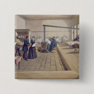 Hospital at Scutari, detail of Florence Nightingal 15 Cm Square Badge