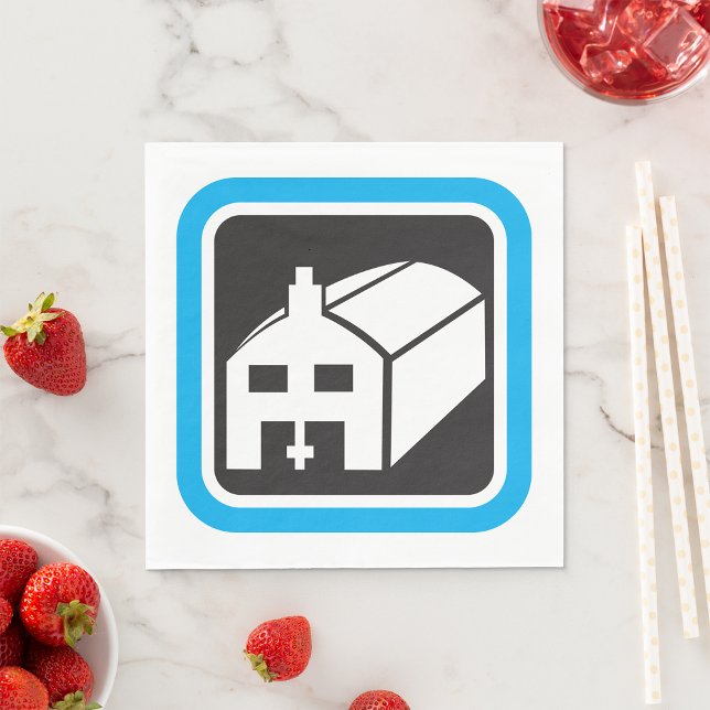 Hospital Barn Icon Minimalist Healthcare Facility  Napkin (Creator Uploaded)