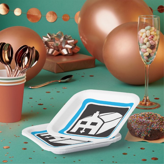 Hospital Barn Icon Minimalist Healthcare Facility  Paper Plate (Creator Uploaded)