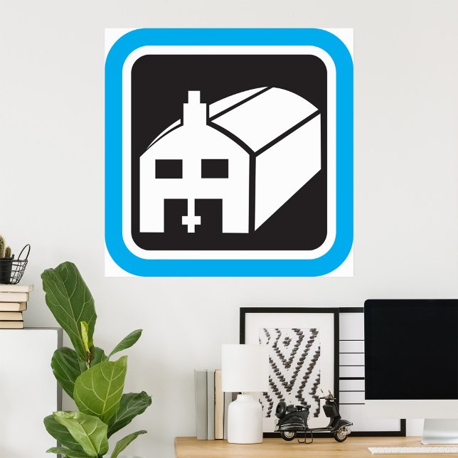 Hospital Barn Icon Minimalist Healthcare Facility  Poster (Creator Uploaded)