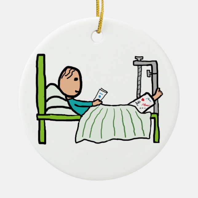 Hospital Bed Ceramic Tree Decoration (Front)