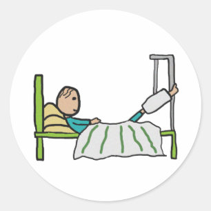 Hospital Bed Classic Round Sticker