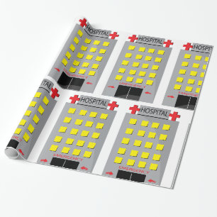 Hospital Building Emergency Entrance Wrapping Paper