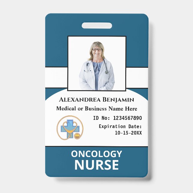 Hospital Business Employee Photo Logo ID Card  Badge (Front)