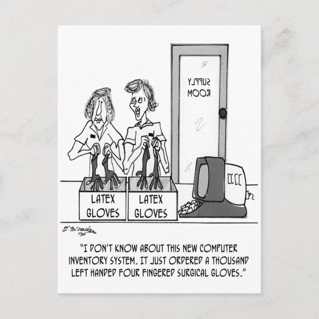 Hospital Cartoon 1830 Postcard (Front)