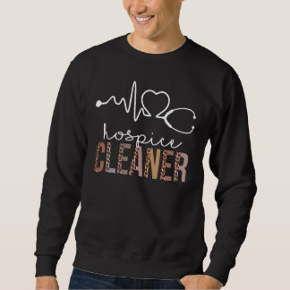 Hospital Cleaner Leopard Heartbeat Appreciation Wo Sweatshirt