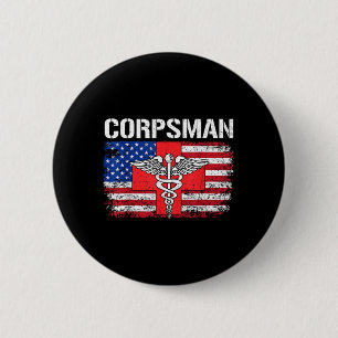 Hospital Corpsman Flag American USA Military 6 Cm Round Badge