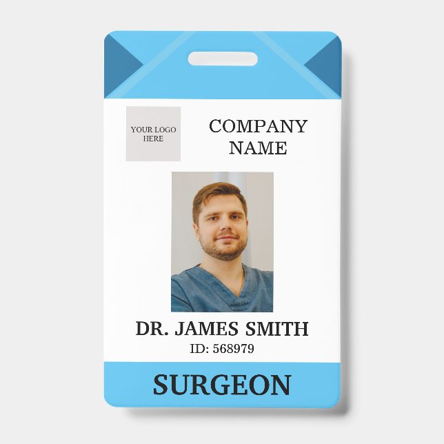 Hospital Doctor Nurse Care Security Photo ID Badge (Front)