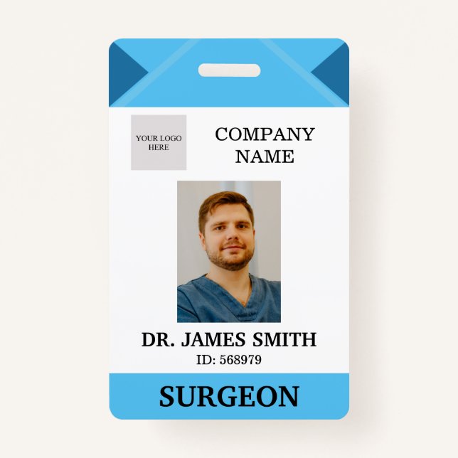 Hospital Doctor Nurse Care Security Photo ID ID Badge (Front)