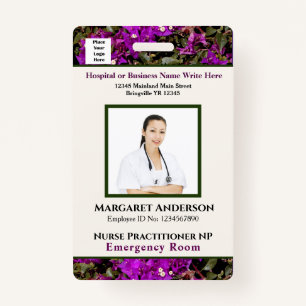 Hospital Employee ID Card Logo Custom ID Badge