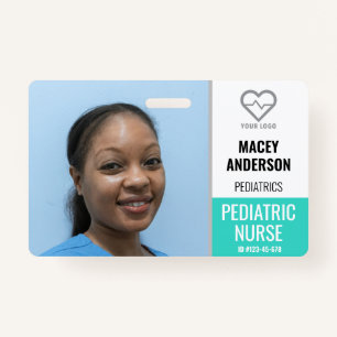 Hospital Employee Large Photo Badge with Barcode ID Badge