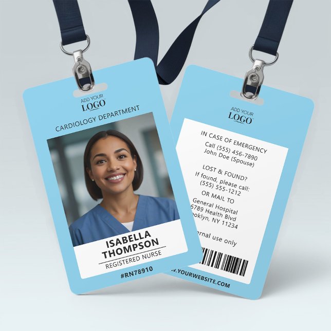 Hospital Employee Medical Doctor Sky Blue Photo Id ID Badge (Creator Uploaded)