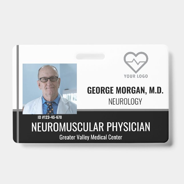 Hospital Employee Photo ID Badge with Barcode (Front)