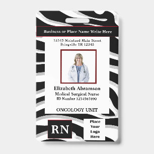 Hospital Employee Photo ID Card Logo Personalize Badge