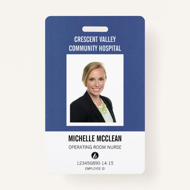 Hospital Employee Professional Custom Logo ID Badge (Front)
