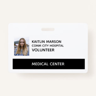 Hospital ID Volunteer Badge ID Badge