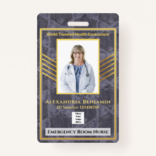 Hospital Medical Emergency Nurse RN Employee Photo ID Badge