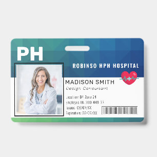 Hospital Medical Employee Photo ID  Badge