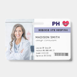 Hospital Medical Employee Photo ID  Badge