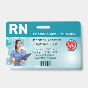Hospital Medical Employee Photo ID Badge