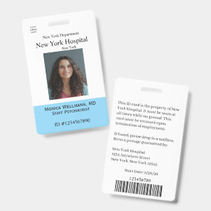 Hospital Medical Facility Employee Badge Template ID Badge