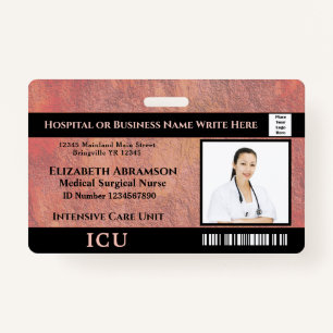 Hospital Medical Intensive Care ICU Employee Photo ID Badge