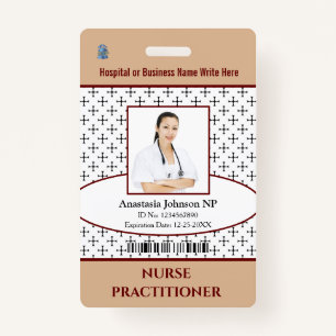 Hospital Medical Nurse NP Employee Photo ID Badge